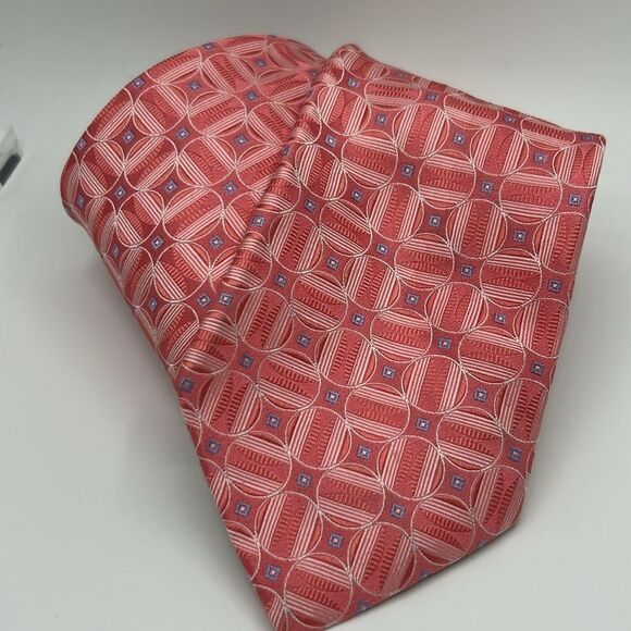 Ted Baker Pink Geometric Silk Tie - Picture 5 of 5